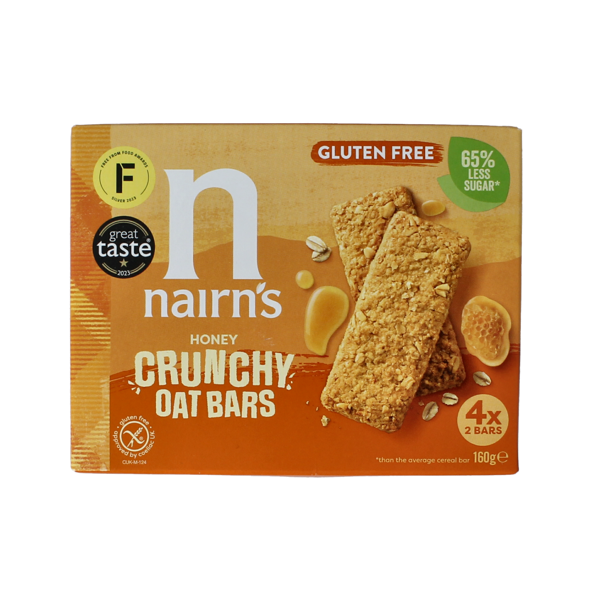 Nairns Crunchy oat bars honey glutenvrij 160.00 Gram