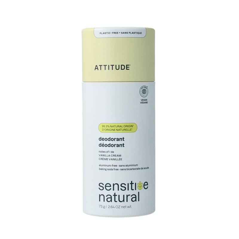 Attitude Deodorant baksoda vrij vanilla creme super leaves 75 Gram