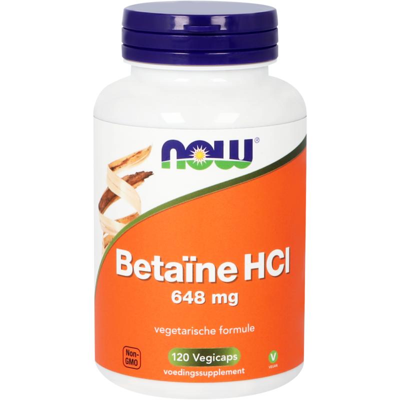 NOW Betaine HCL 648mg 120 Vegetarische capsules
