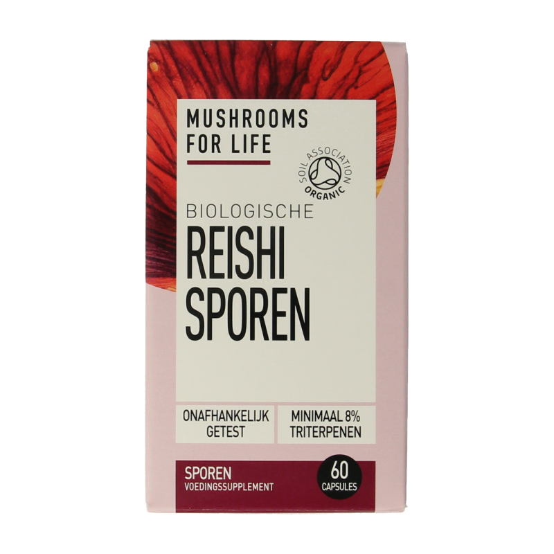 Mushrooms for Life Reishi spore paddenstoel bio 60 Capsules