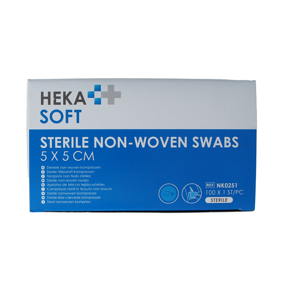Heka Soft Non-woven kompres 5x5 steriel 100.00 Stuks