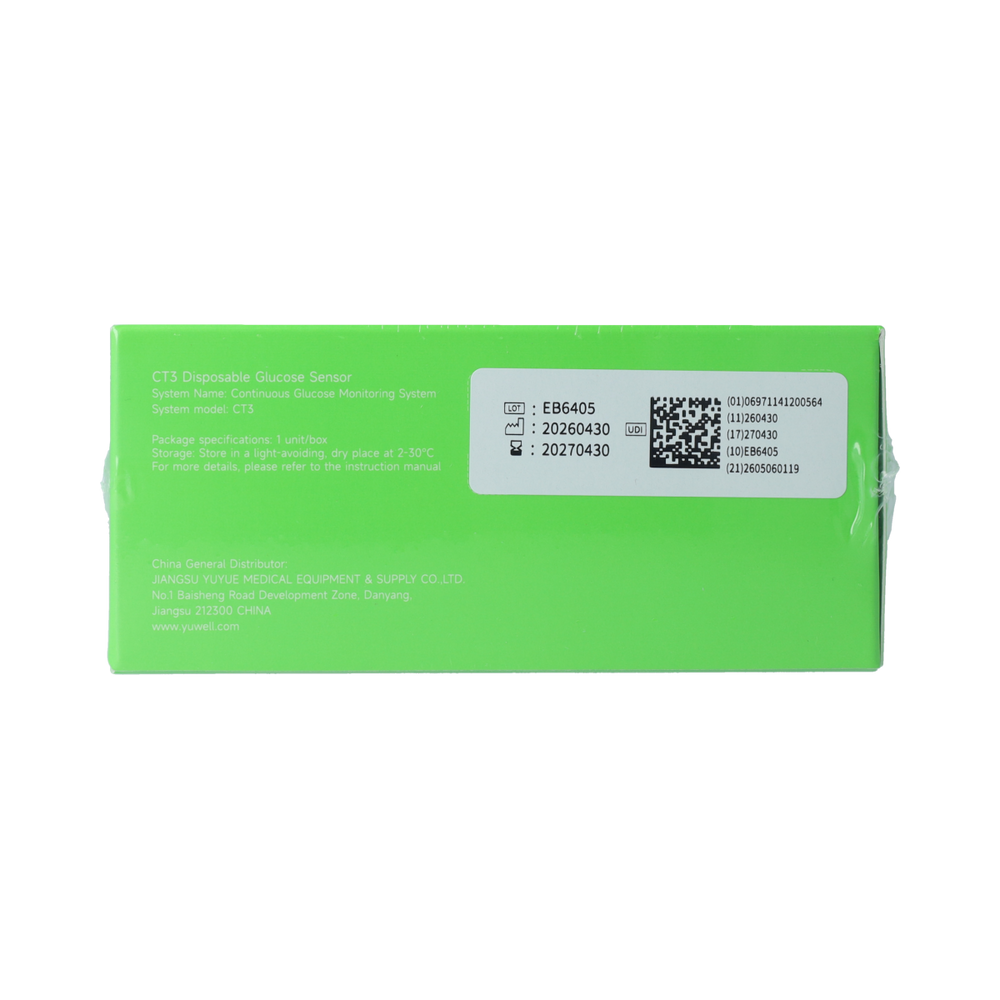 Yuwell Anytime Glucose Sensor CT3 (voor 14 dagen) 1.00 Stuks