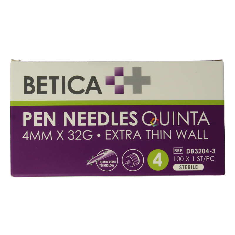 Betica Pennaalden Quinta steriel 4mmx32g 100 Stuks