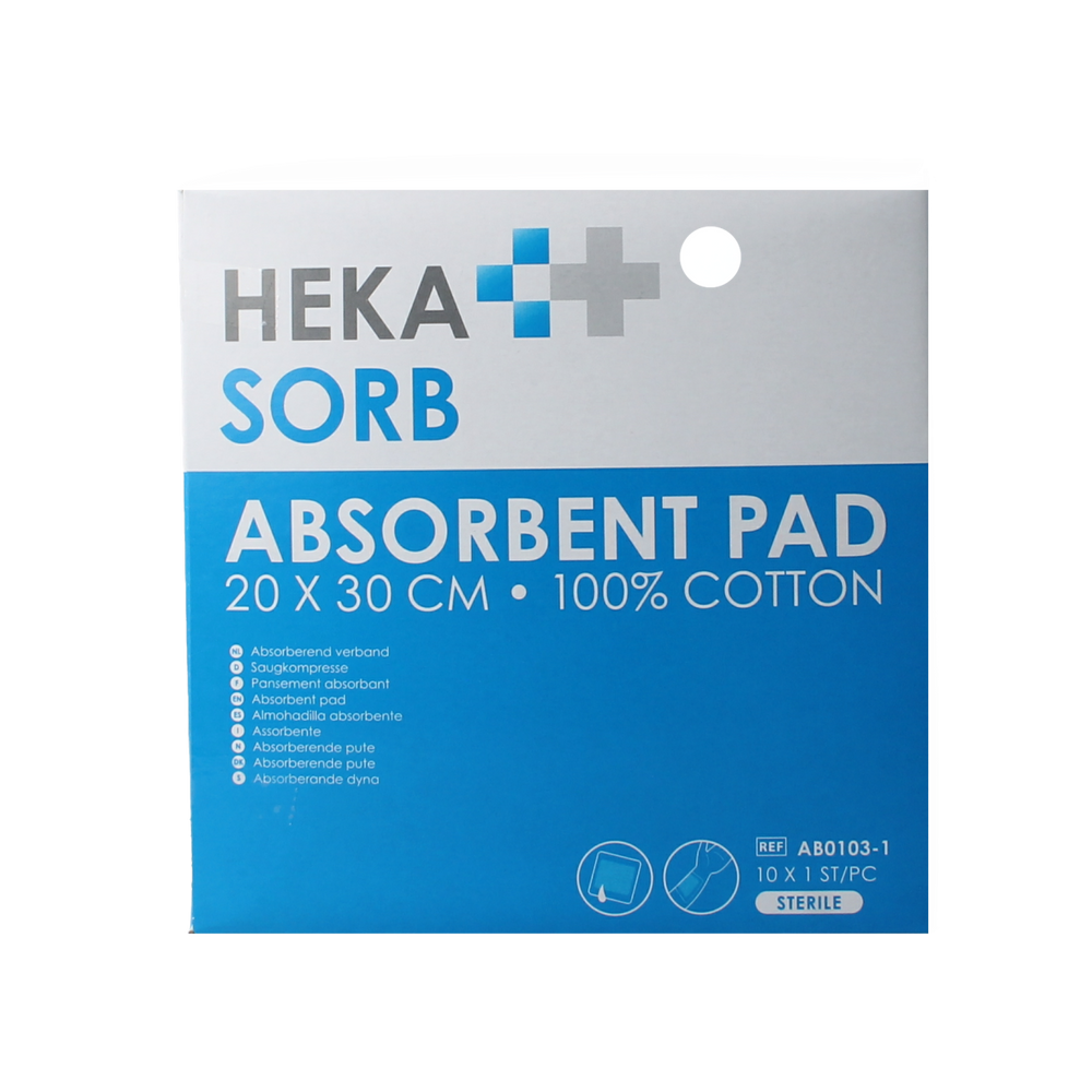 Hekasorb Absorberend verband 20x30 steriel  10.00 Stuks