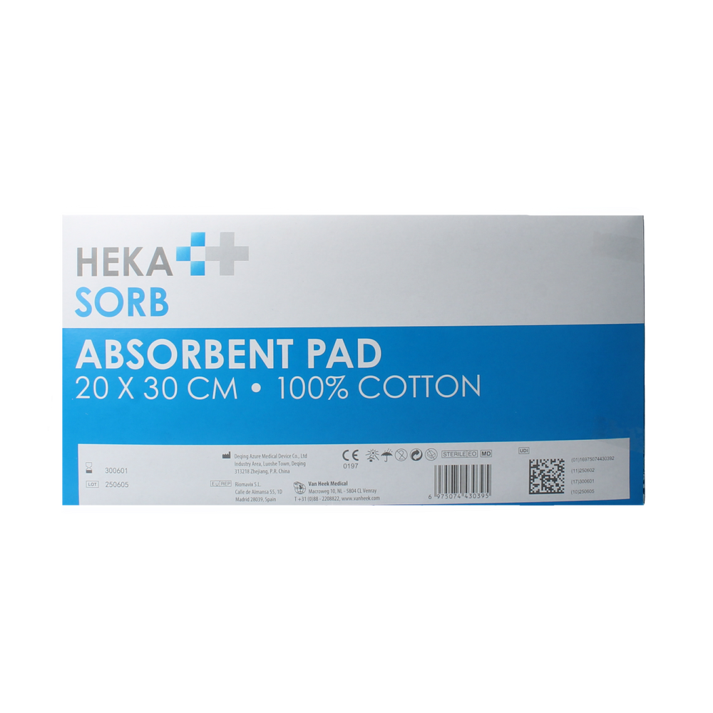 Hekasorb Absorberend verband 20x30 steriel  10.00 Stuks