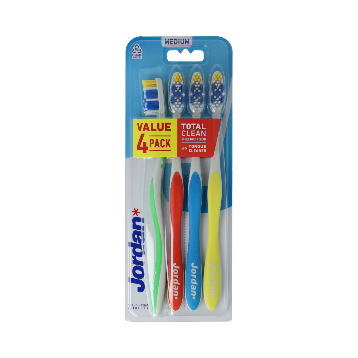 Jordan Tandenborstel totalclean medium 4.00 Stuks