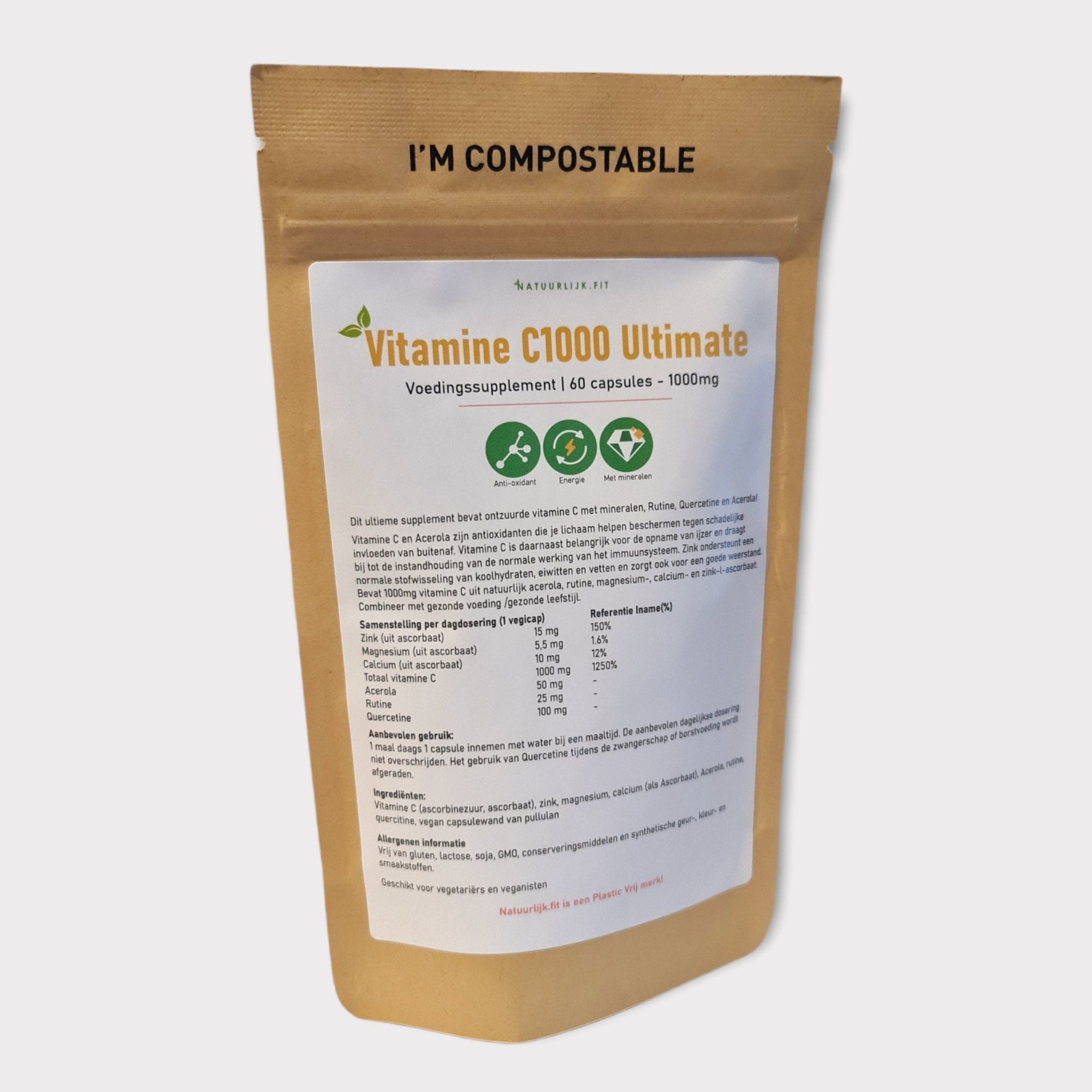 Natuurlijk.fit Vitamine C 1000 ultimate 60.00 Capsules