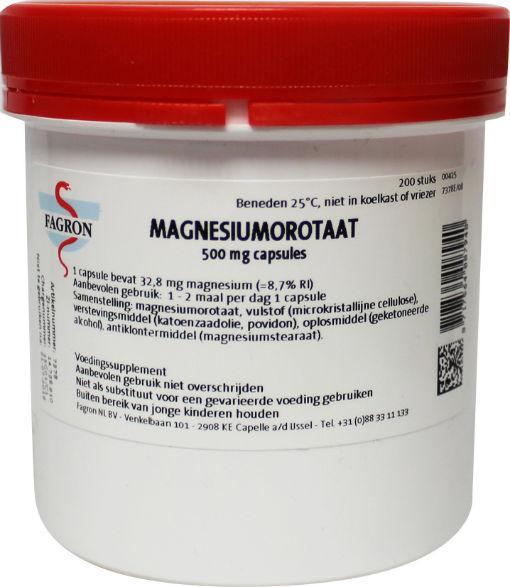Fagron Magnesium orotaat 500mg 200 Capsules