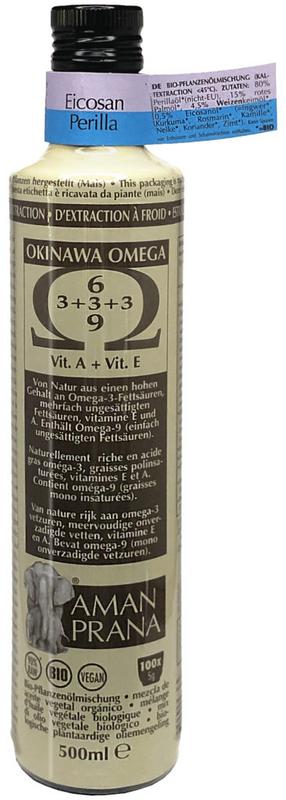 Amanprana Eicosan perilla okinawa olie bio 500 Milliliter
