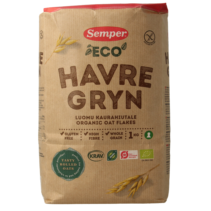 Semper Havermout vlokken glutenvrij bio 1 Kilogram