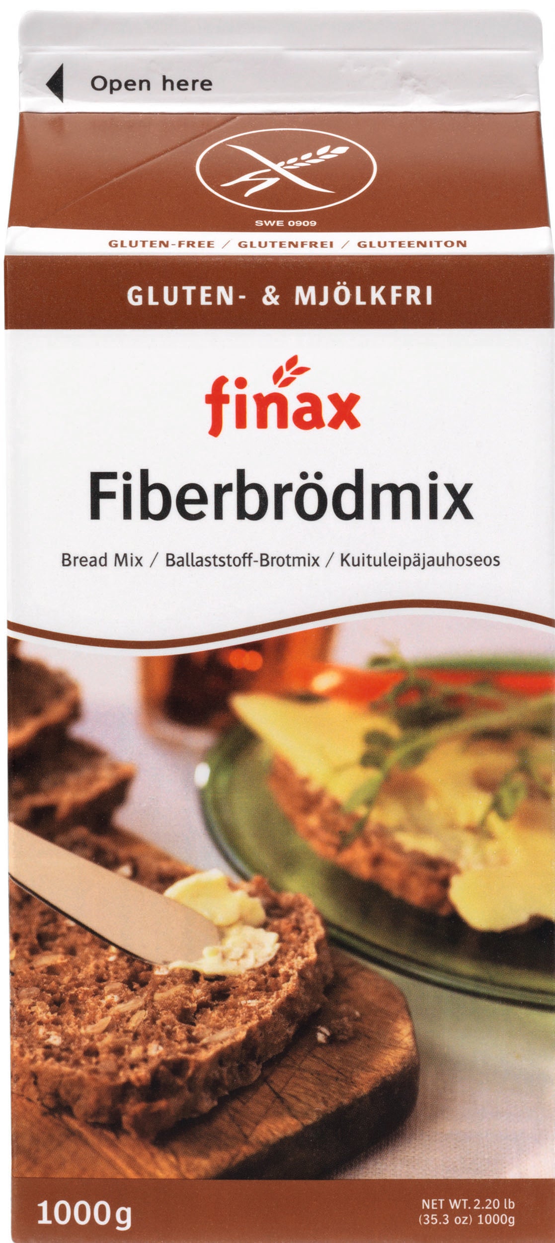 Finax Broodmix bruin vezelrijk glutenvrij  1 Kilogram