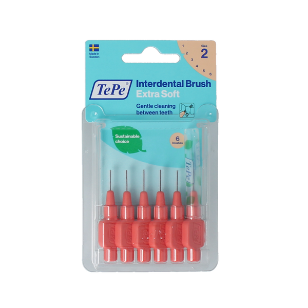 TePe Interdentale rager extra soft licht rood maat 2 6.00 Stuks