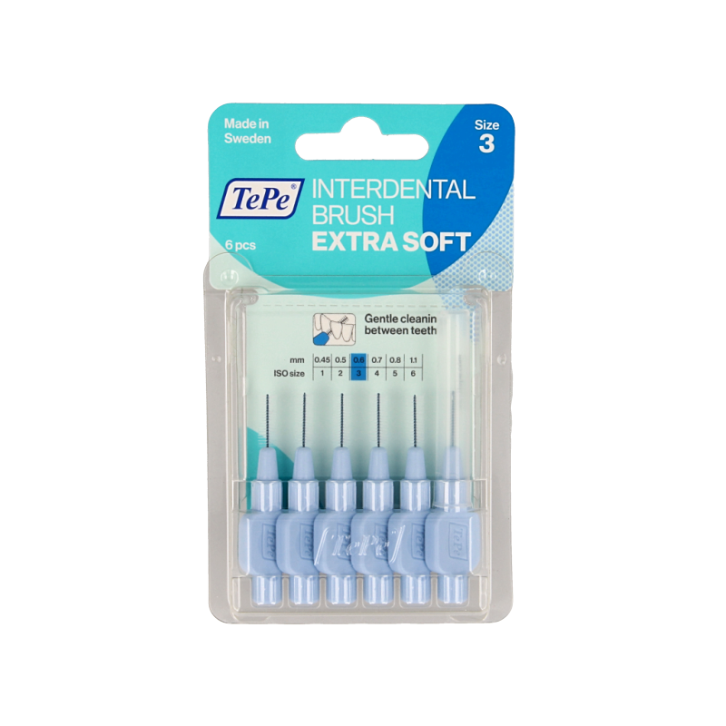 TePe Interdentale rager extra soft licht blauw maat 3 6 Stuks