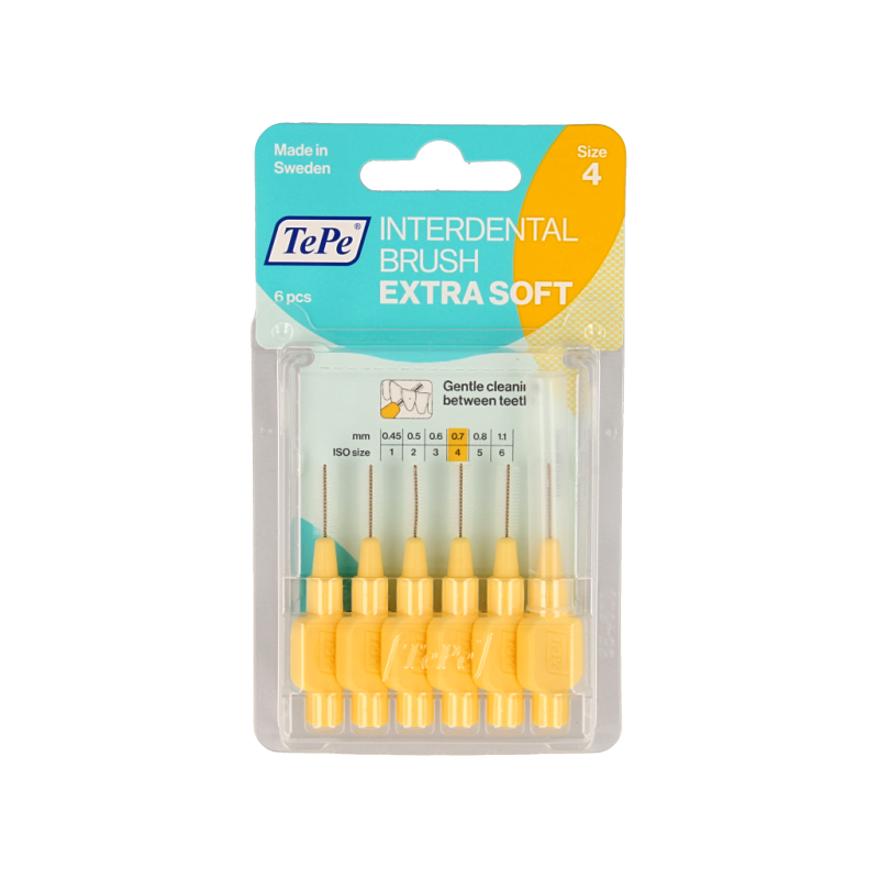 TePe Interdentale rager extra soft licht geel maat 4 6 Stuks