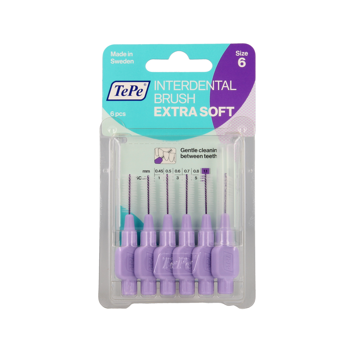 TePe Interdentale rager extra soft licht lila maat 6 6.00 Stuks