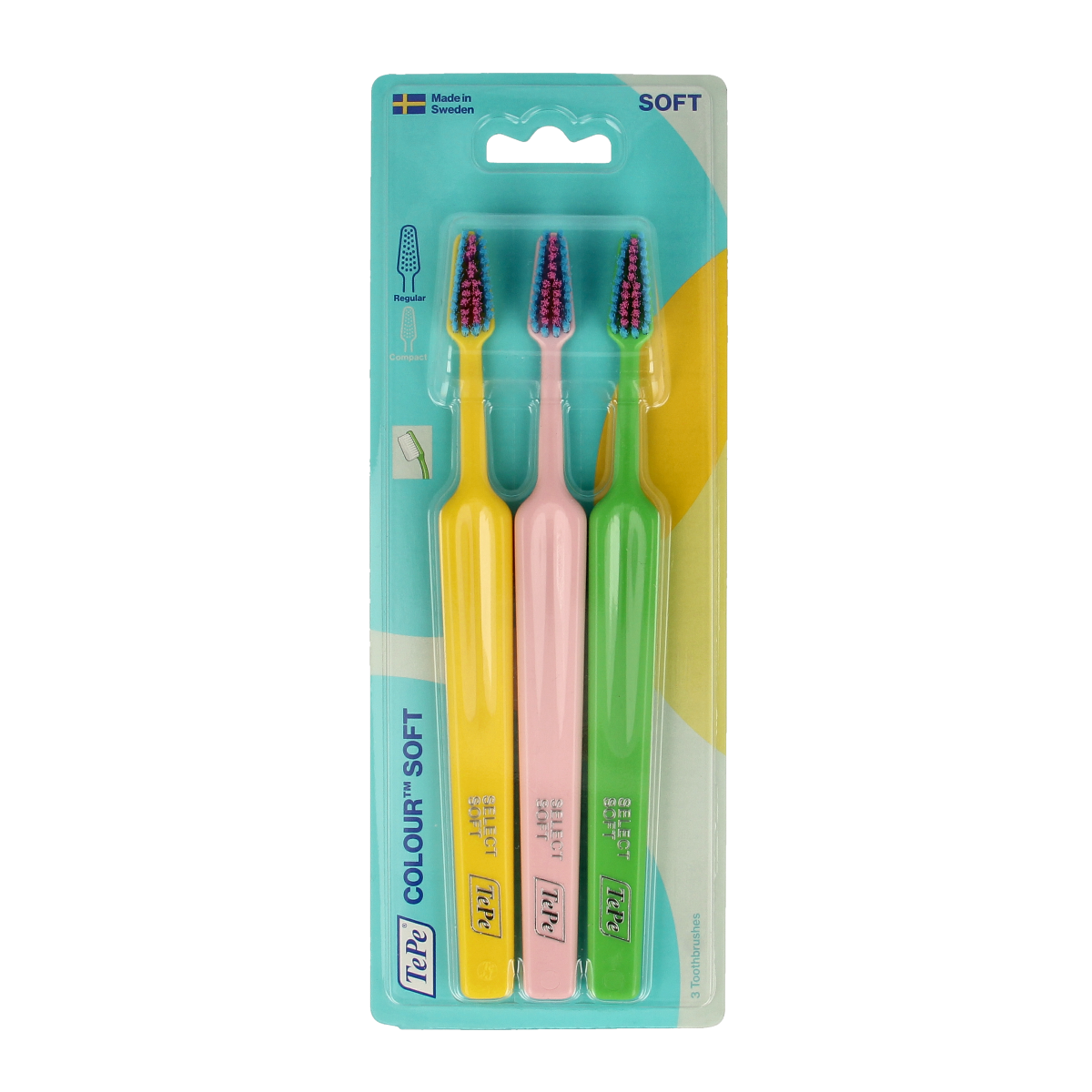 TePe Tandenborstel colour soft 3-pack 3.00 Stuks