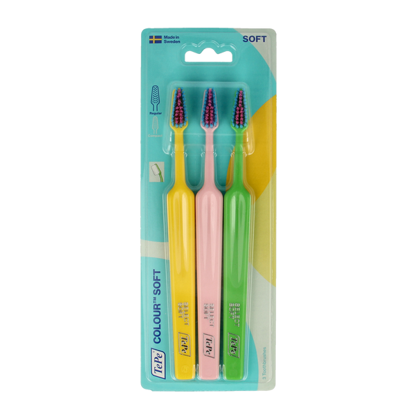 TePe Tandenborstel colour soft 3-pack 3.00 Stuks