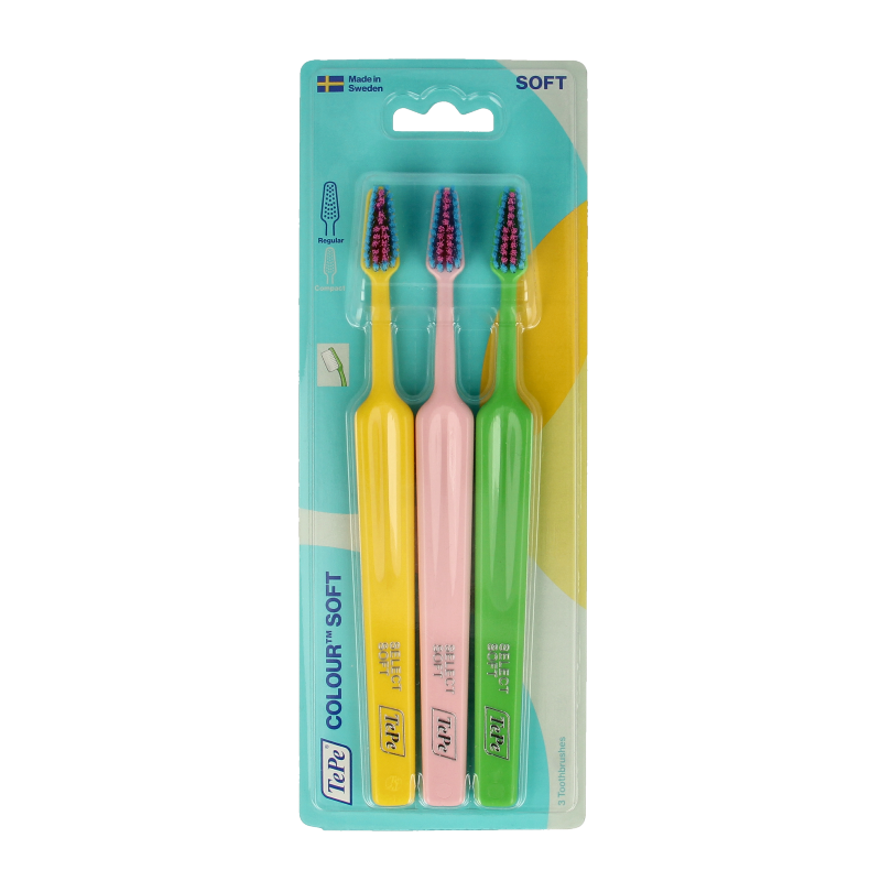 TePe Tandenborstel colour soft 3-pack 3 Stuks
