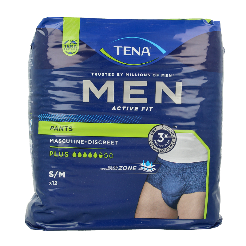 Tena Men active fit pants plus S/M 12 Stuks
