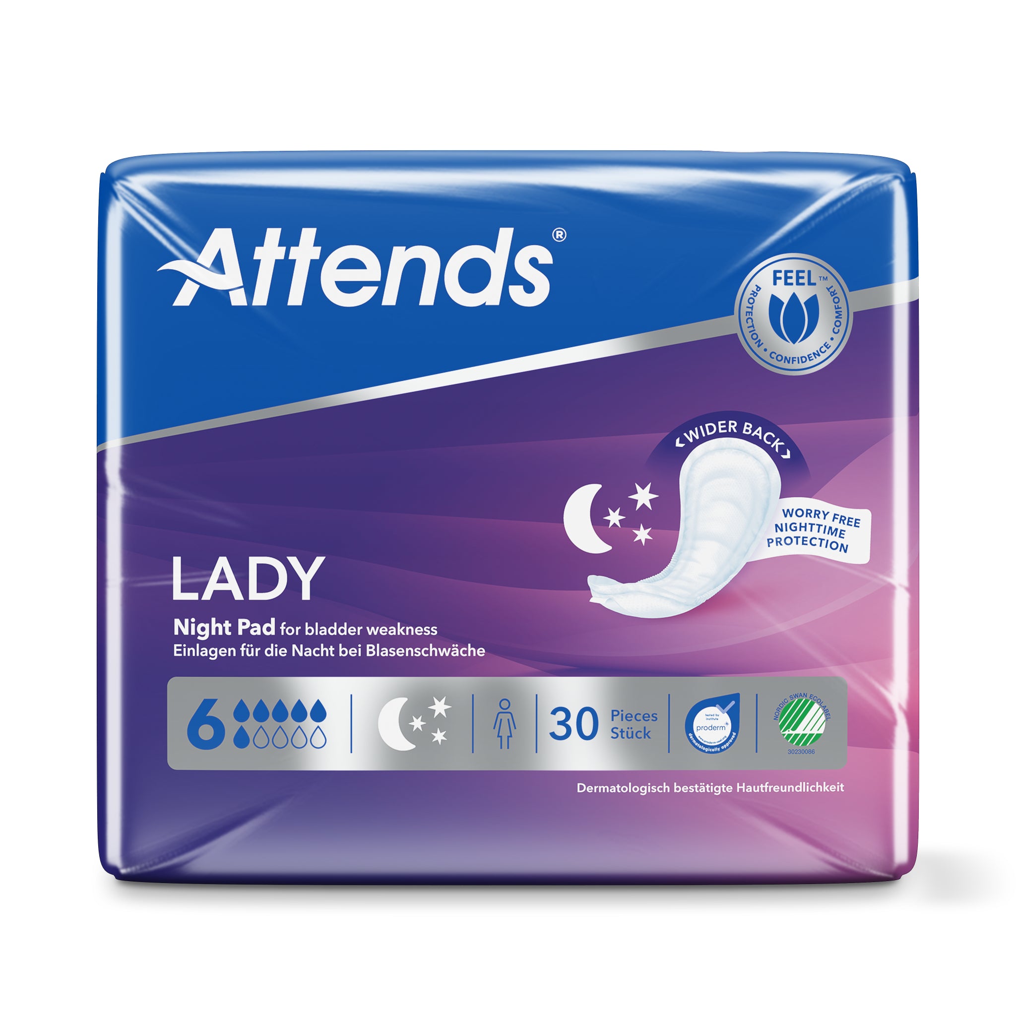 Attends Lady night pad 6 30.00 Stuks