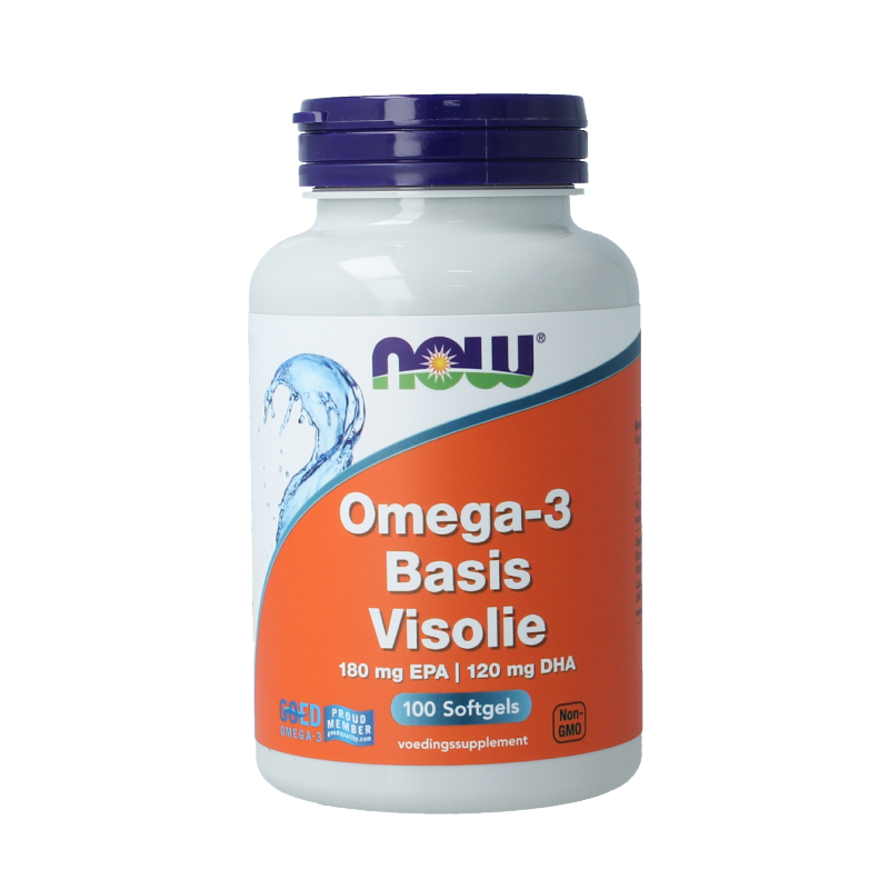 NOW Omega-3 Basis visolie 180mg EPA 120mg DHA 100 Softgels