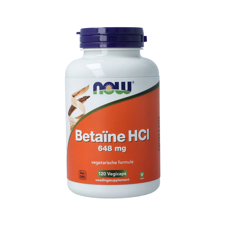 NOW Betaine HCL 648mg 120 Vegetarische capsules