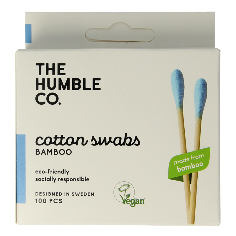The Humble Co Wattenstaafjes bamboe blauw 100 Stuks