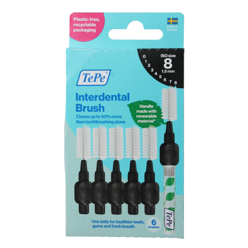 TePe Interdentale ragers original zwart 1,5mm maat 8 6 Stuks