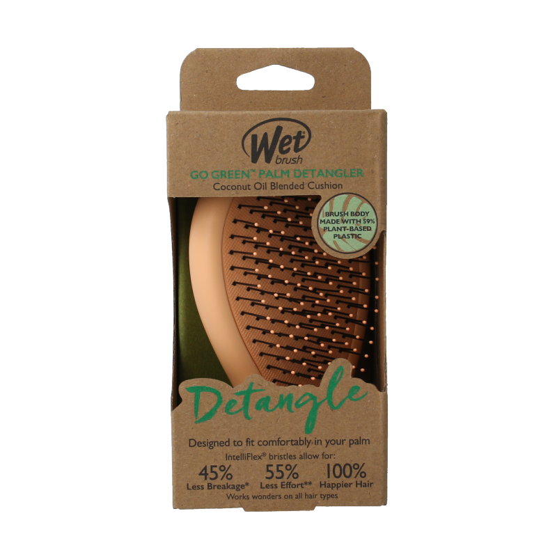 Wet Brush Go green palm detangler orange coconut oil 1 Stuks