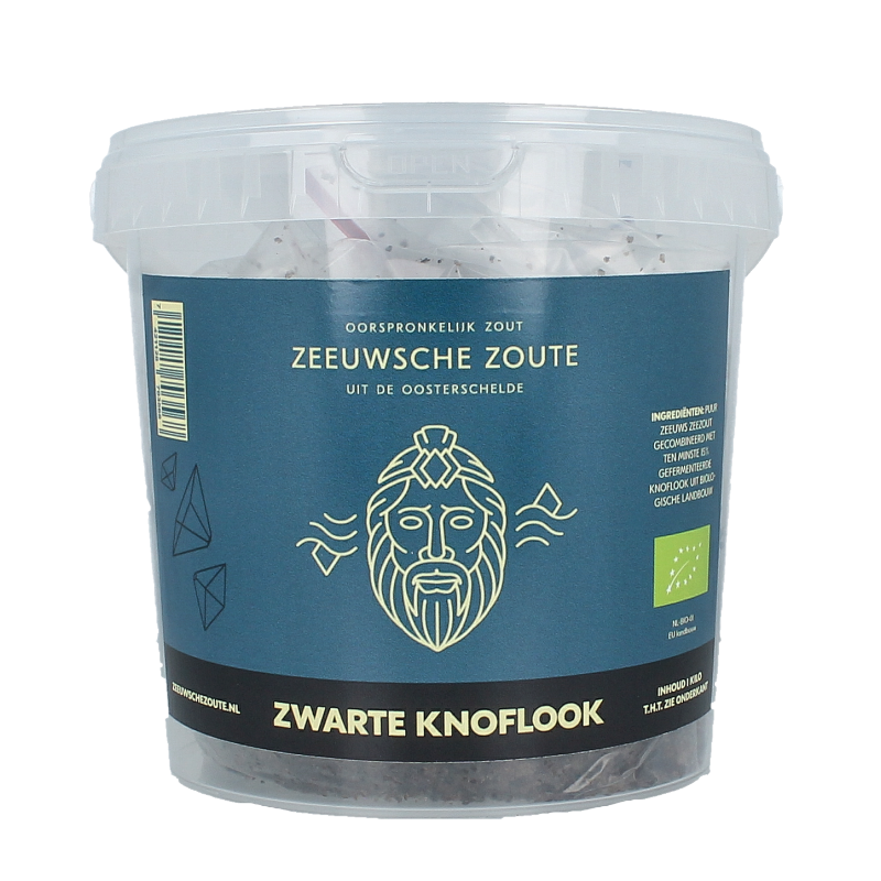 Zeeuwsche Zoute Zout met zwarte knoflook bio 1 Kilogram
