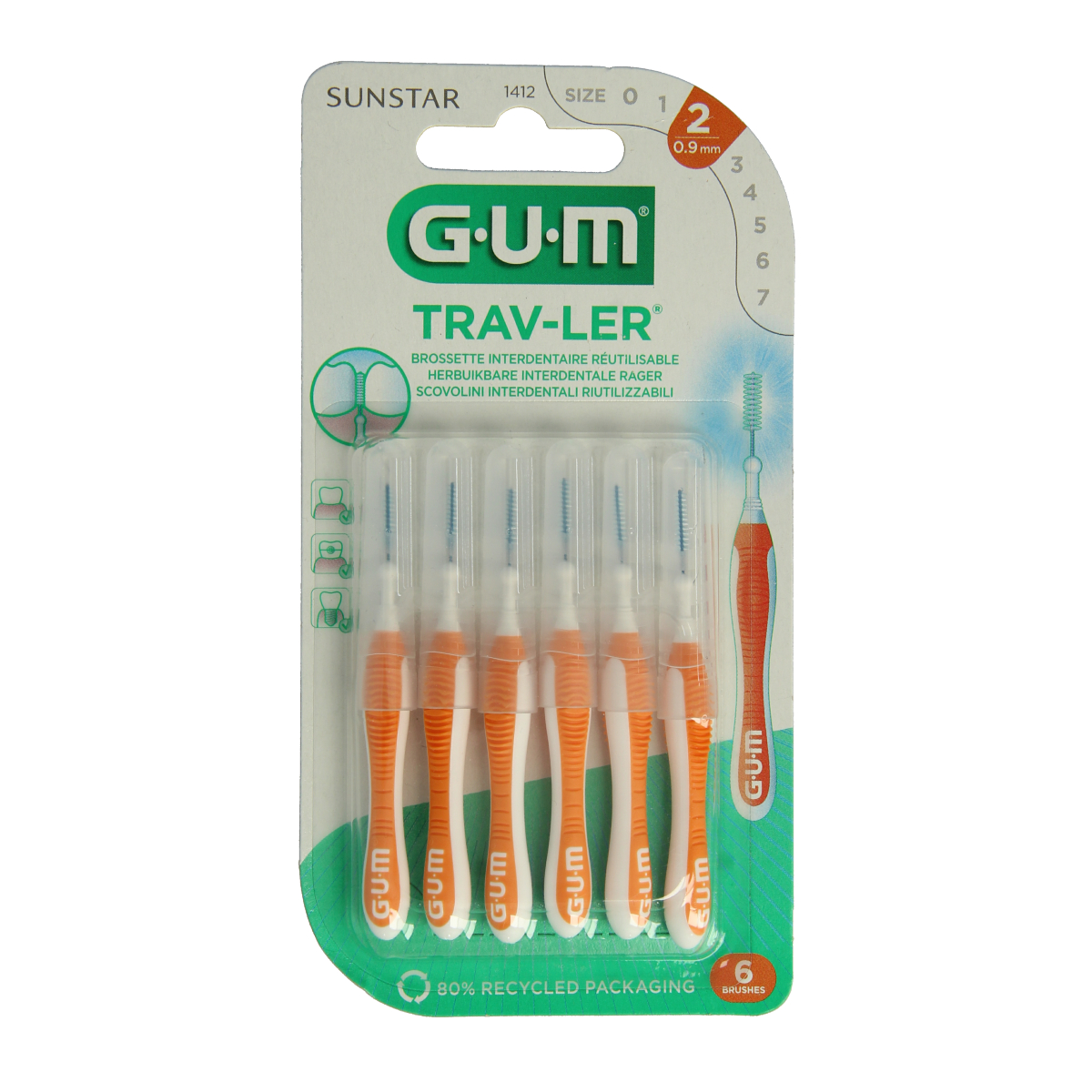 GUM Trav-ler rager 0.9 mm (oranje) 6.00 Stuks