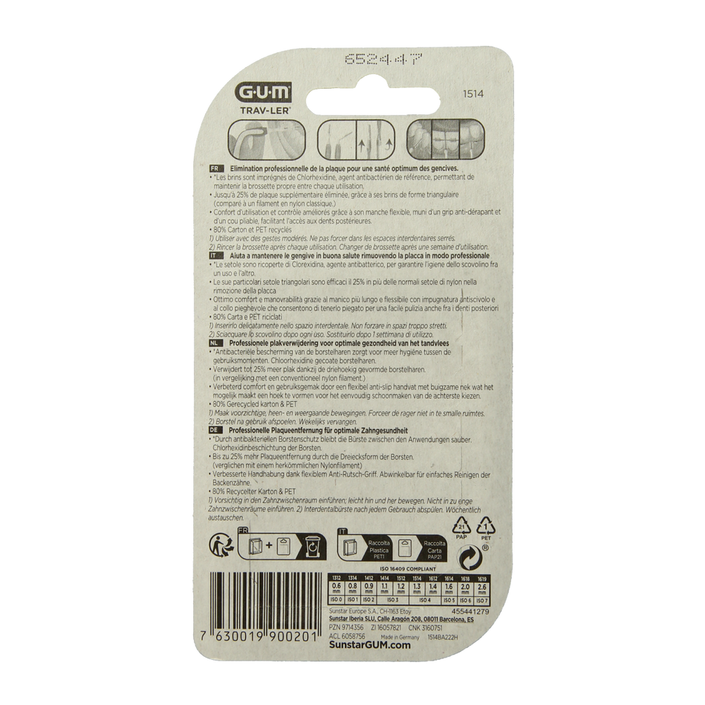 GUM Trav-ler rager 1.3 mm (geel) 6.00 Stuks