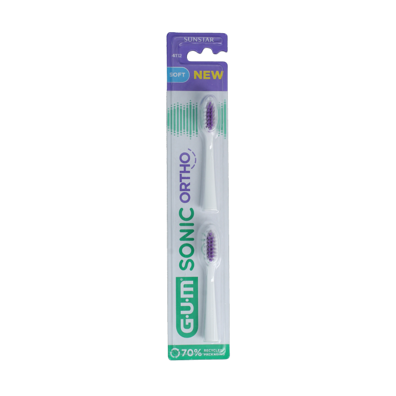 GUM Sonic ortho batterij tandenborstel refill 1 Stuks