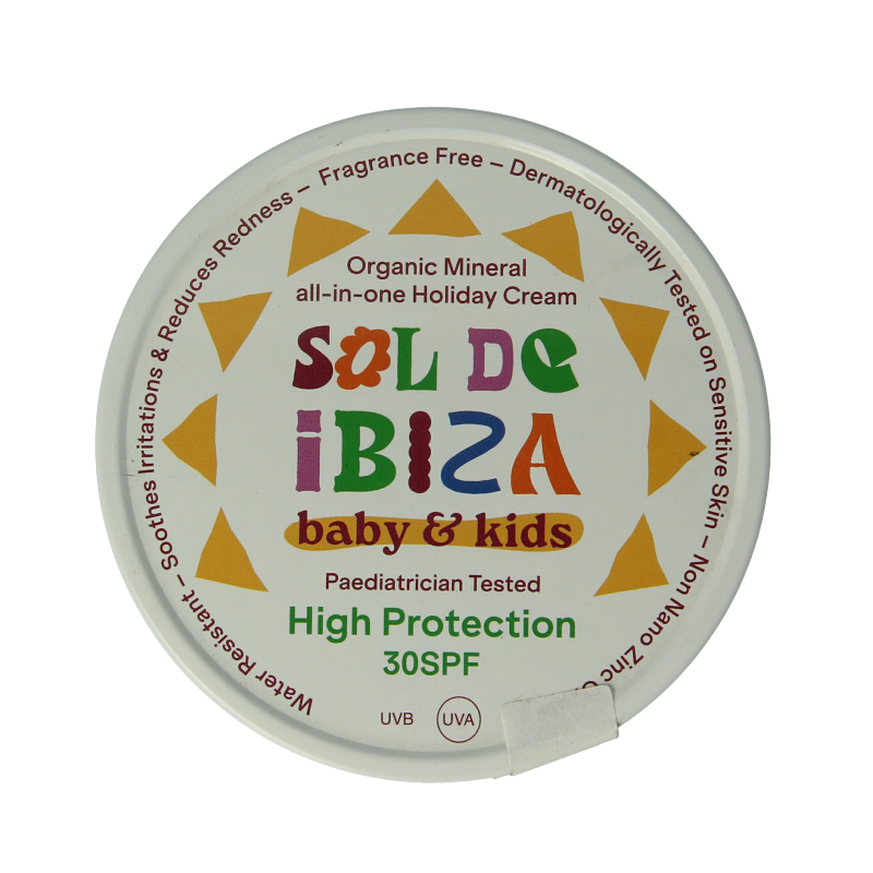 Sol De Ibiza Beschermende creme baby&kids SPF30 bio 100 Gram