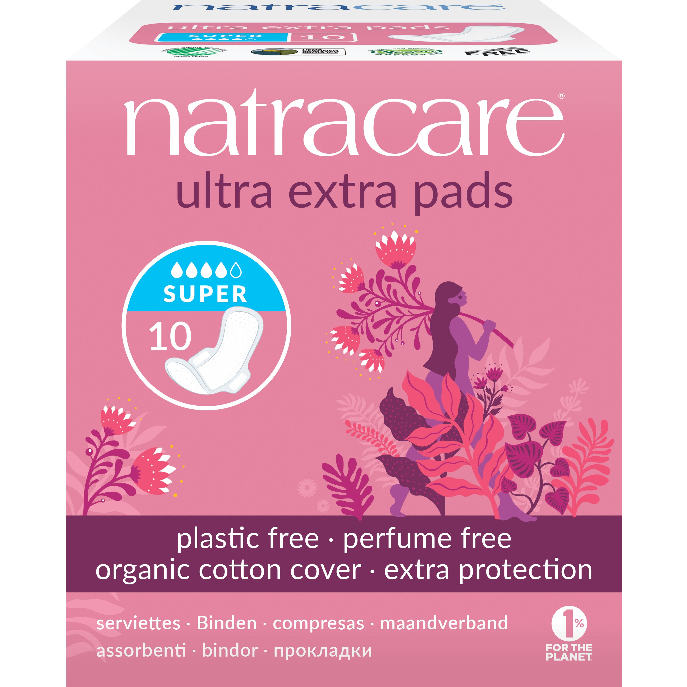 Natracare Maandverband ultra extra super 10.00 Stuks