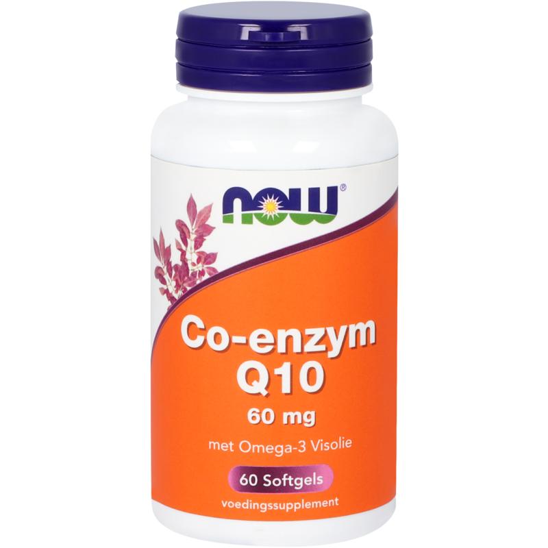 NOW Co-enzym Q10 60 g met omega-3 visolie 60 Softgels