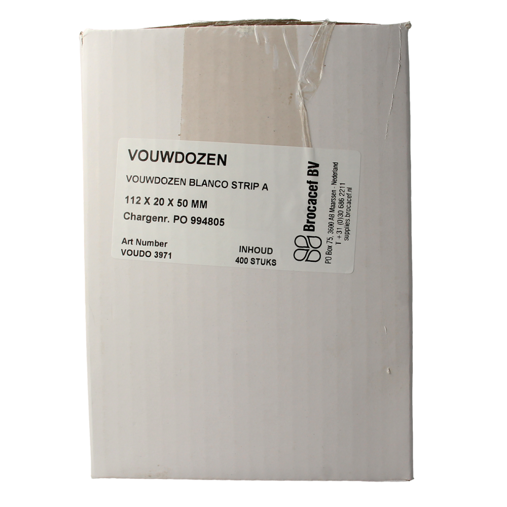 Blockland Vouwdoos blanko strip A 112 x 20 x 50mm 400.00 Stuks