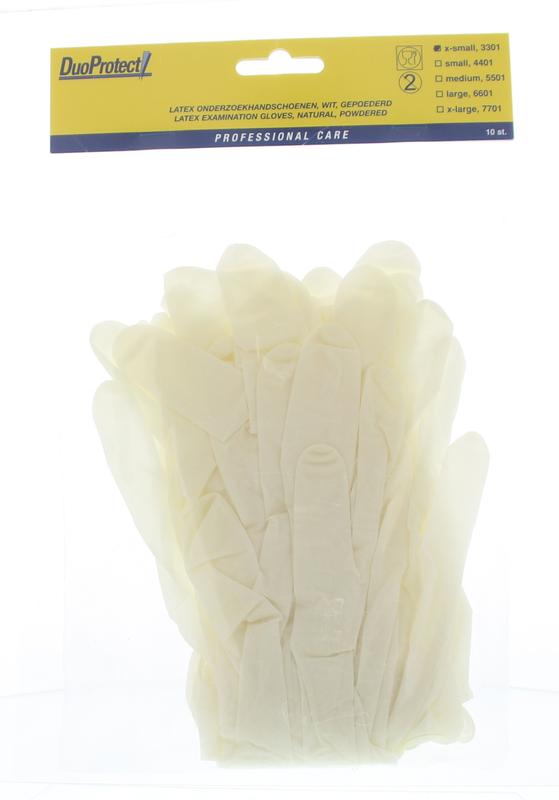 Duoprotect Handschoen latex XS 10.00 Stuks