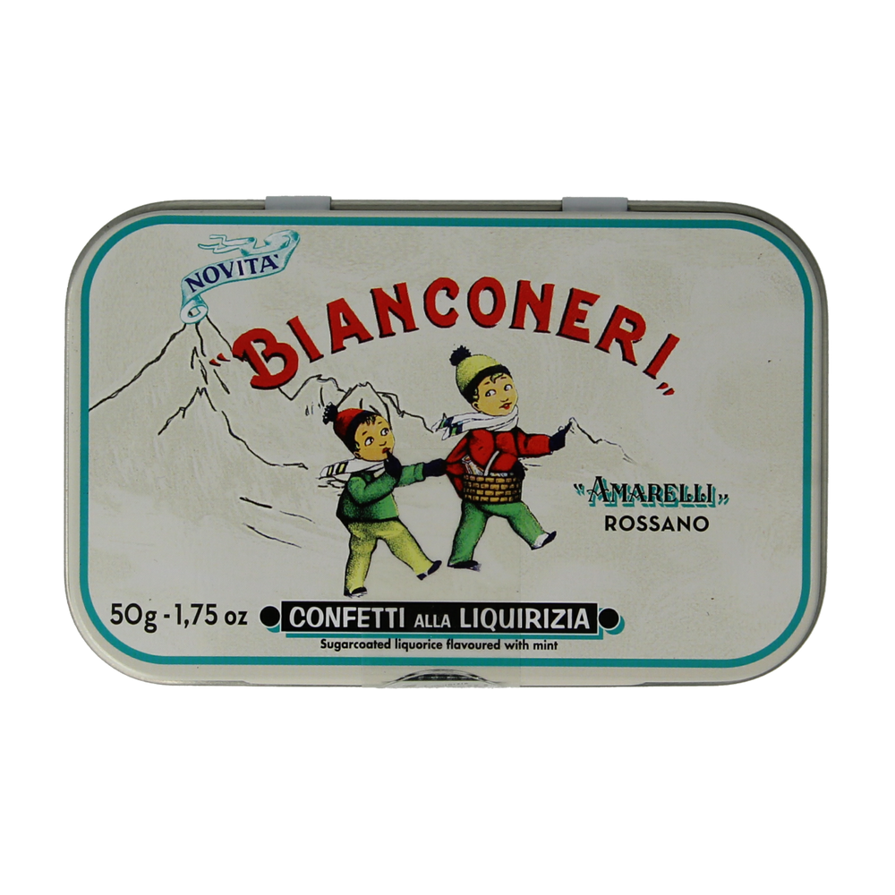 Amarelli Laurierdrop blikje pepermunt wit 50.00 Gram