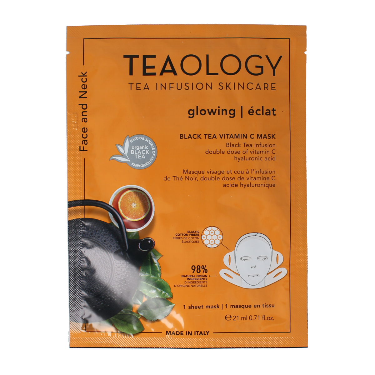Teaology Black tea vitamine C mask 1.00 Stuks