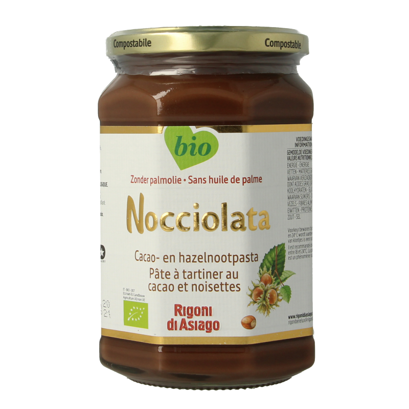 Nocciolata Chocolade hazelnootpasta bio 650 Gram