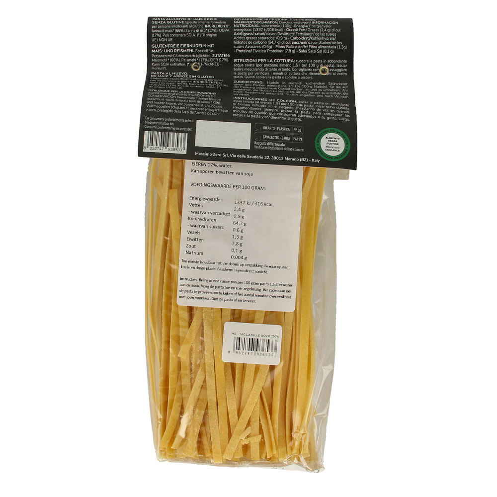 Massimo Zero Tagliatelle eierpasta glutenvrij 250.00 Gram