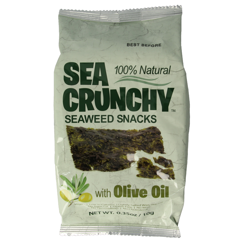 Sea Crunchy Nori zeewier snack met olijf olie 10 Gram