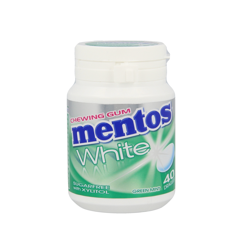Mentos Gum greenmint white pot 40 Stuks