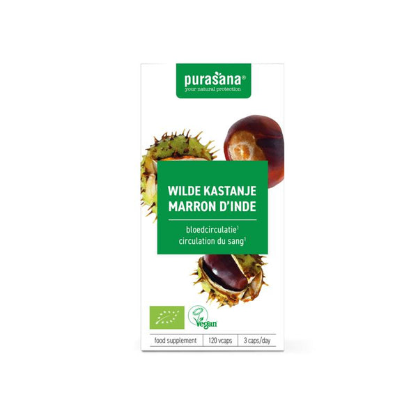 Purasana Wilde kastanje vegan bio 120.00 Vegetarische capsules