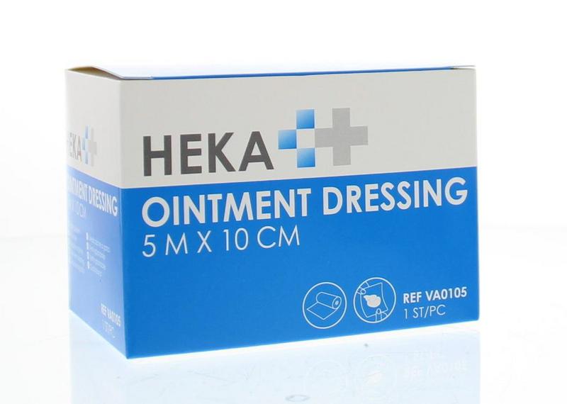 Heka Ointment dressing/Engels pluksel 5m x 10cm 1 Stuks