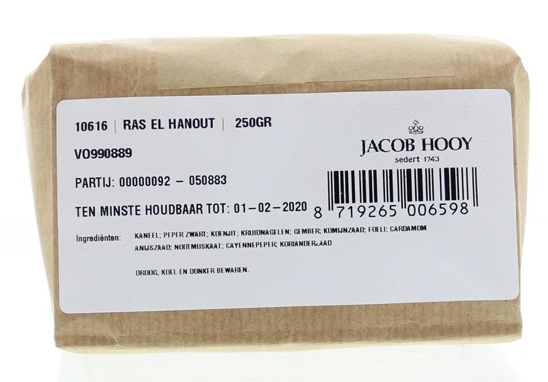 Jacob Hooy Ras el hanout 250 Gram