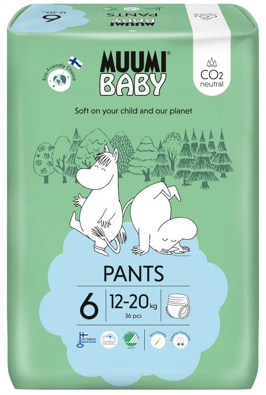 Muumi Baby Ecologische luierbroekjes maat 6 junior 12-20kg 36 Stuks