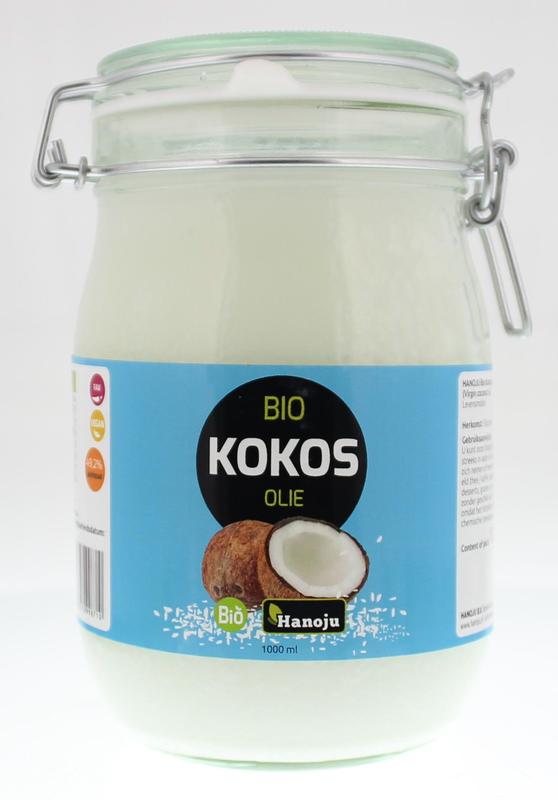 Hanoju Kokosolie virgin beugelglas bio 1 Liter