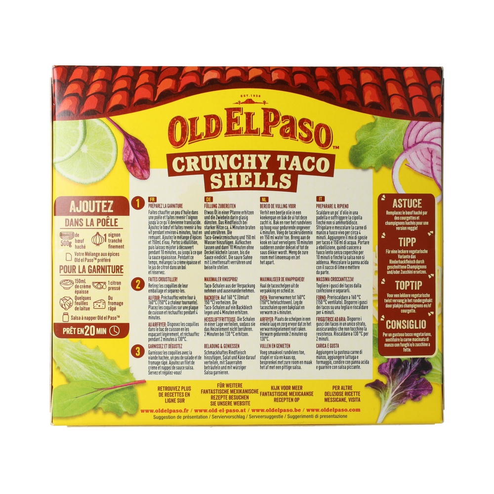 Old El Paso Taco shells glutenvrij 135.00 Gram